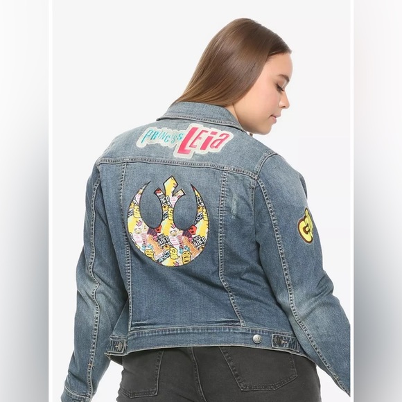 Her Universe Star Wars Leia Organa Patched Denim Jacket 6X US30 - Picture 1 of 14